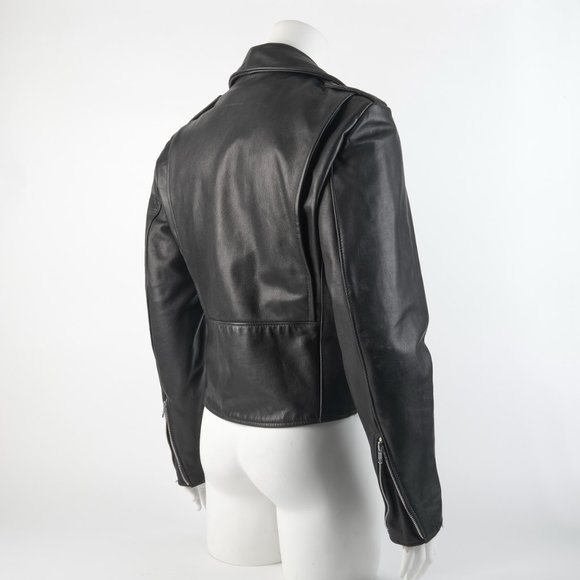 Brooks Black Leather Brando Motorcycle Jacket SIze 40 Made in USA Talon … - Picture 3 of 16